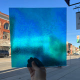 Peacock Feather Blue Luminescent 96 COE Wissmach (WI 96 19 LUM) Sheet Glass Colorado Glass Works