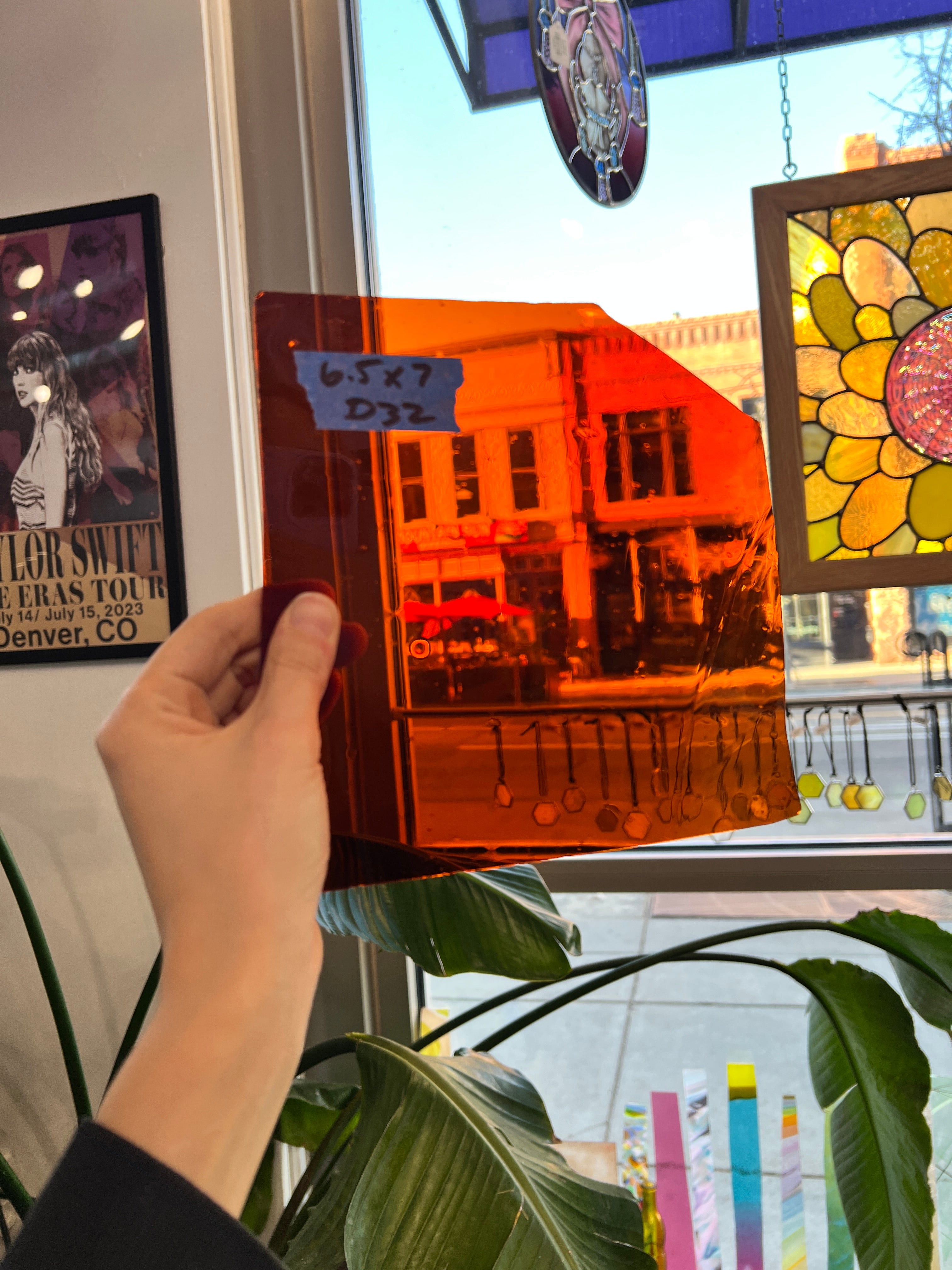 Amber Antique Mouth Blown Sheet Glass Colorado Glassworks