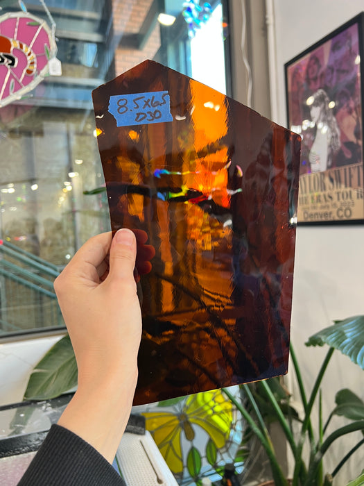 Dark Amber Vintage Mouth Blown Sheet Glass Colorado Glassworks 8.5x6.5in (UNK-71175981)