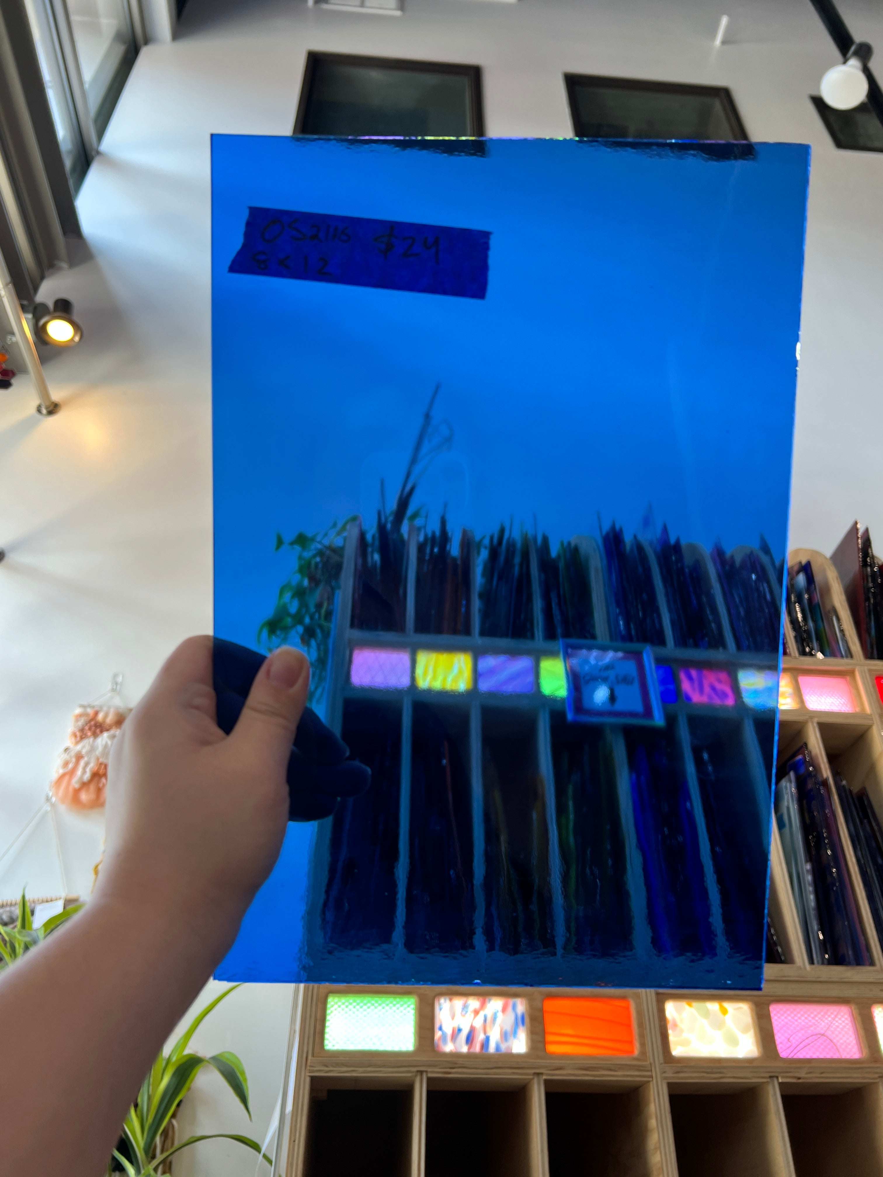 Transparent Dark Blue Oceanside Sheet Glass Colorado Glassworks OS2116 (8x12in)