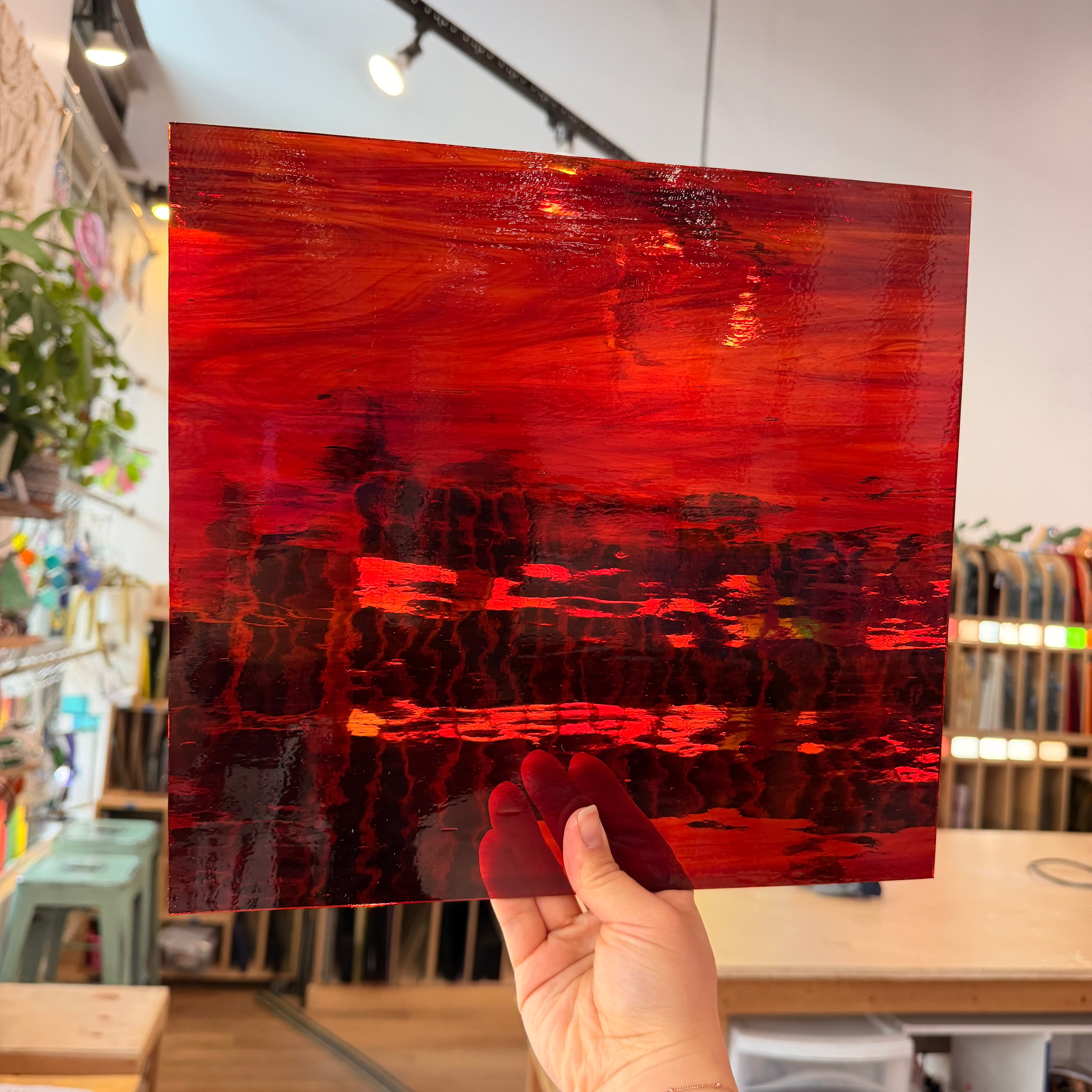 Ruby Red Amber Waterglass Oceanside Fusible 96 COE (OGT 451.20WF)