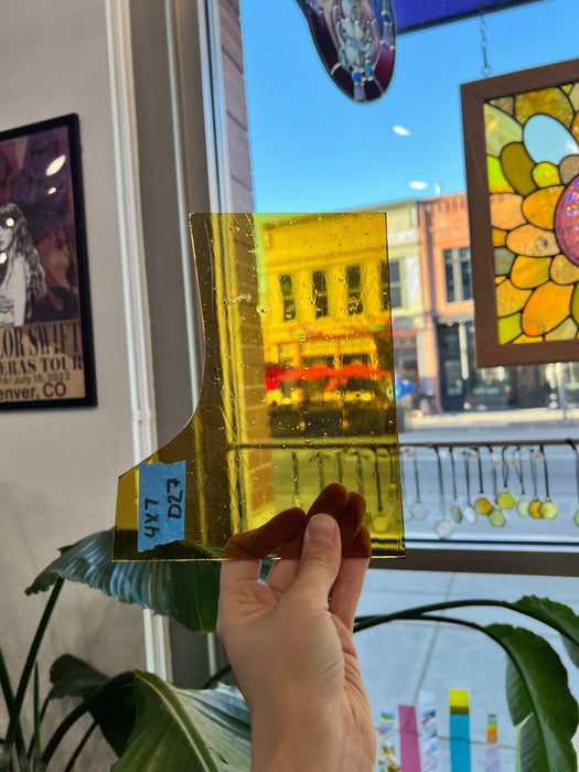 Yellow Mouth Blown Transparent Sheet Glass Colorado Glassworks