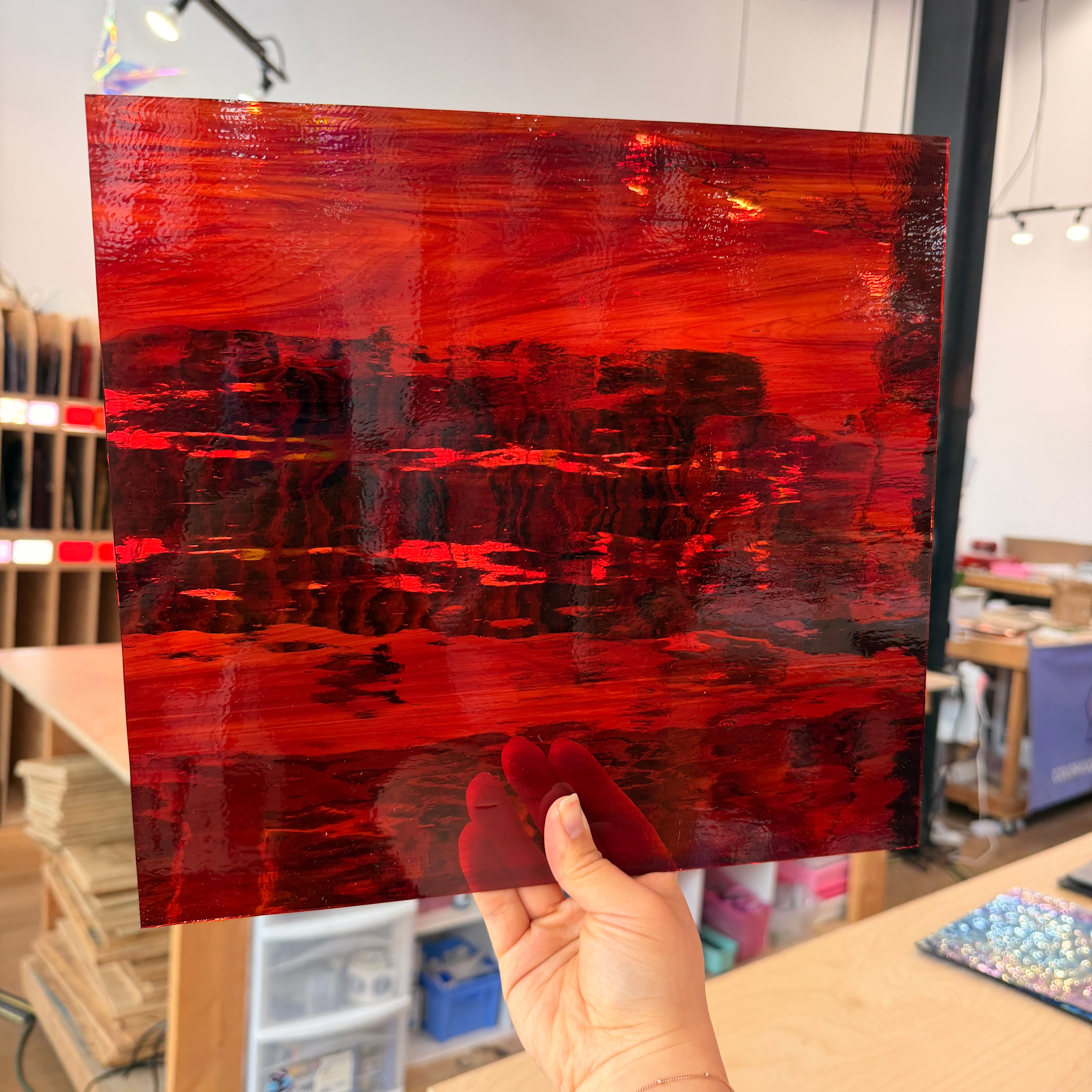 Ruby Red Amber Waterglass Oceanside Fusible 96 COE (OGT 451.20WF)