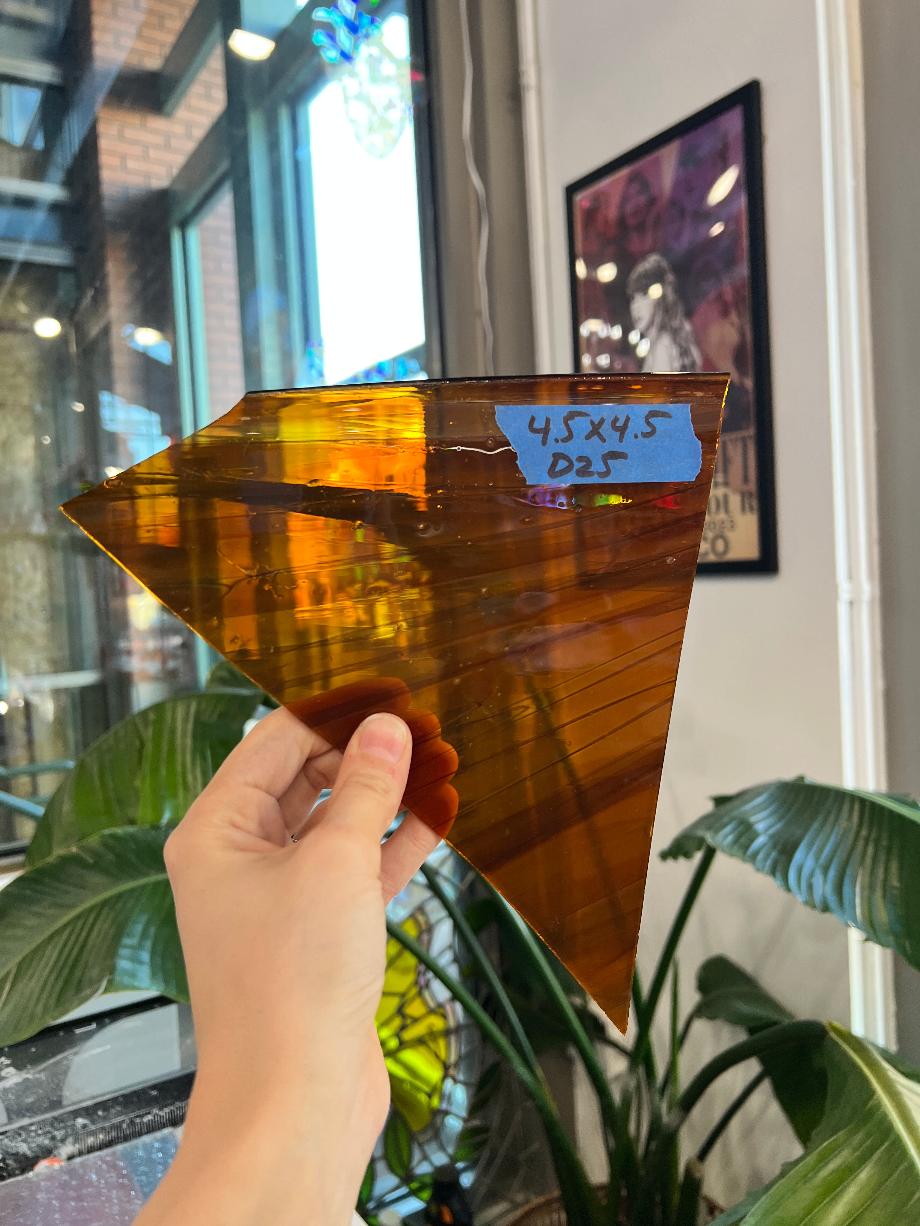 Brown Mixed Wispy Mouth Blown Glass St. Just Sheet Glass Colorado Glassworks