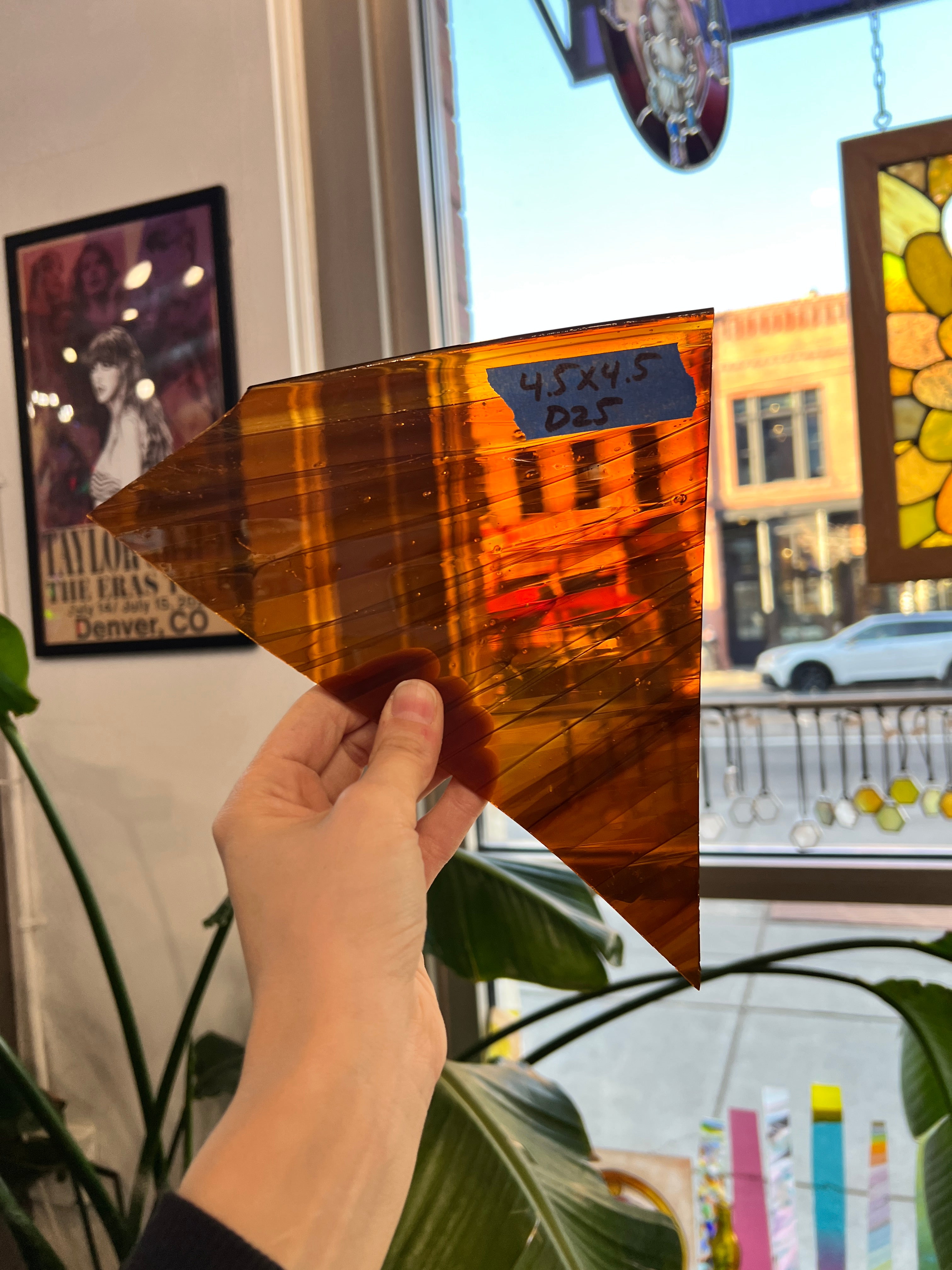 Brown Mixed Wispy Mouth Blown Glass St. Just Sheet Glass Colorado Glassworks