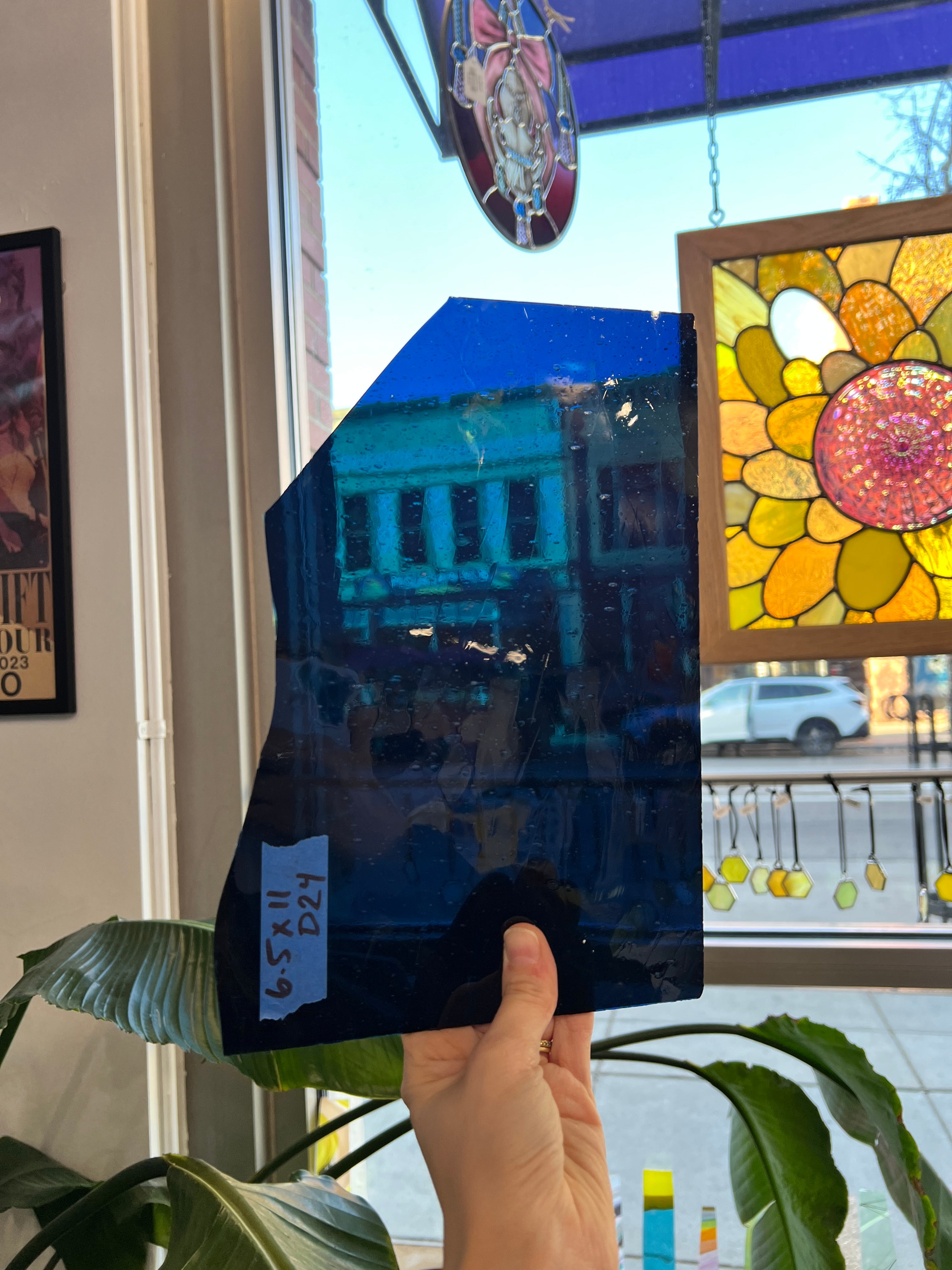 Dark Blue Mouth Blown Lamberts Flash Glass Sheet Glass Colorado Glassworks