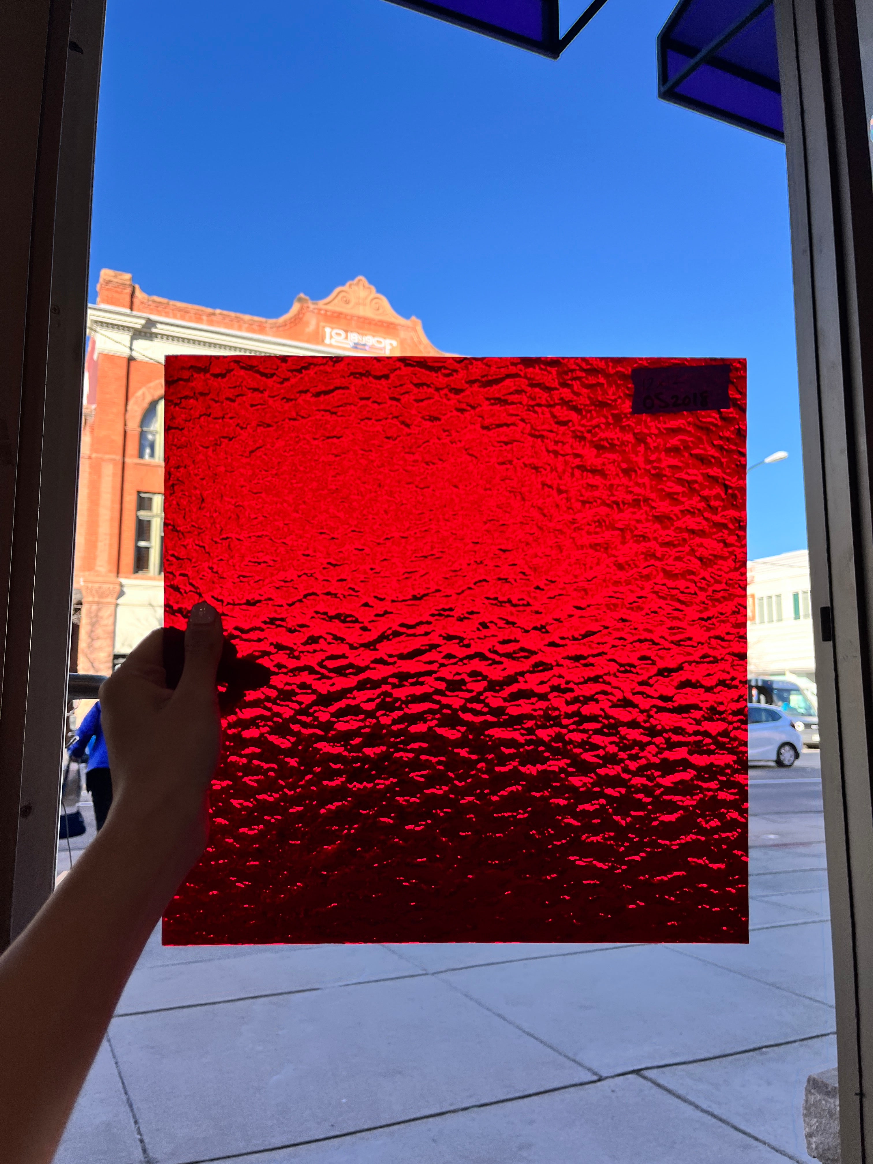 Ruby Red Granite Oceanside Fusible 96 COE (152GF) Sheet Glass Colorado Glassworks