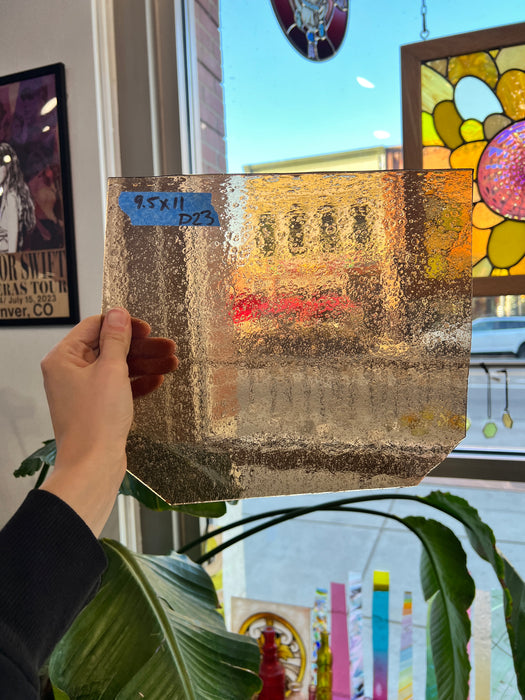 Sandy Seedy Vintage Lamberts Mouthblown Sheet Glass Colorado Glass Works