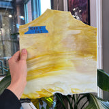 Yellow White Wispy Vintage Sheet Glass Colorado Glassworks