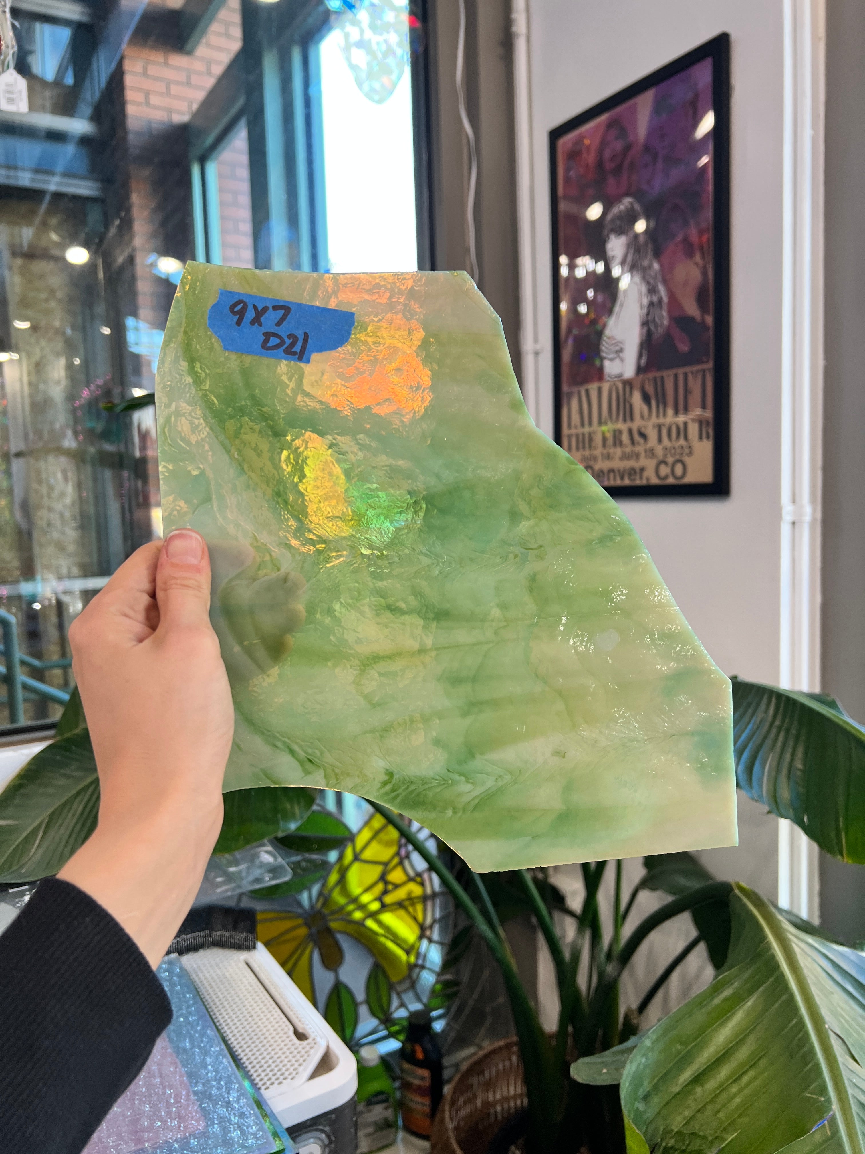 Green Pink Vintage Glass Sheet Glass Colorado Glass Works