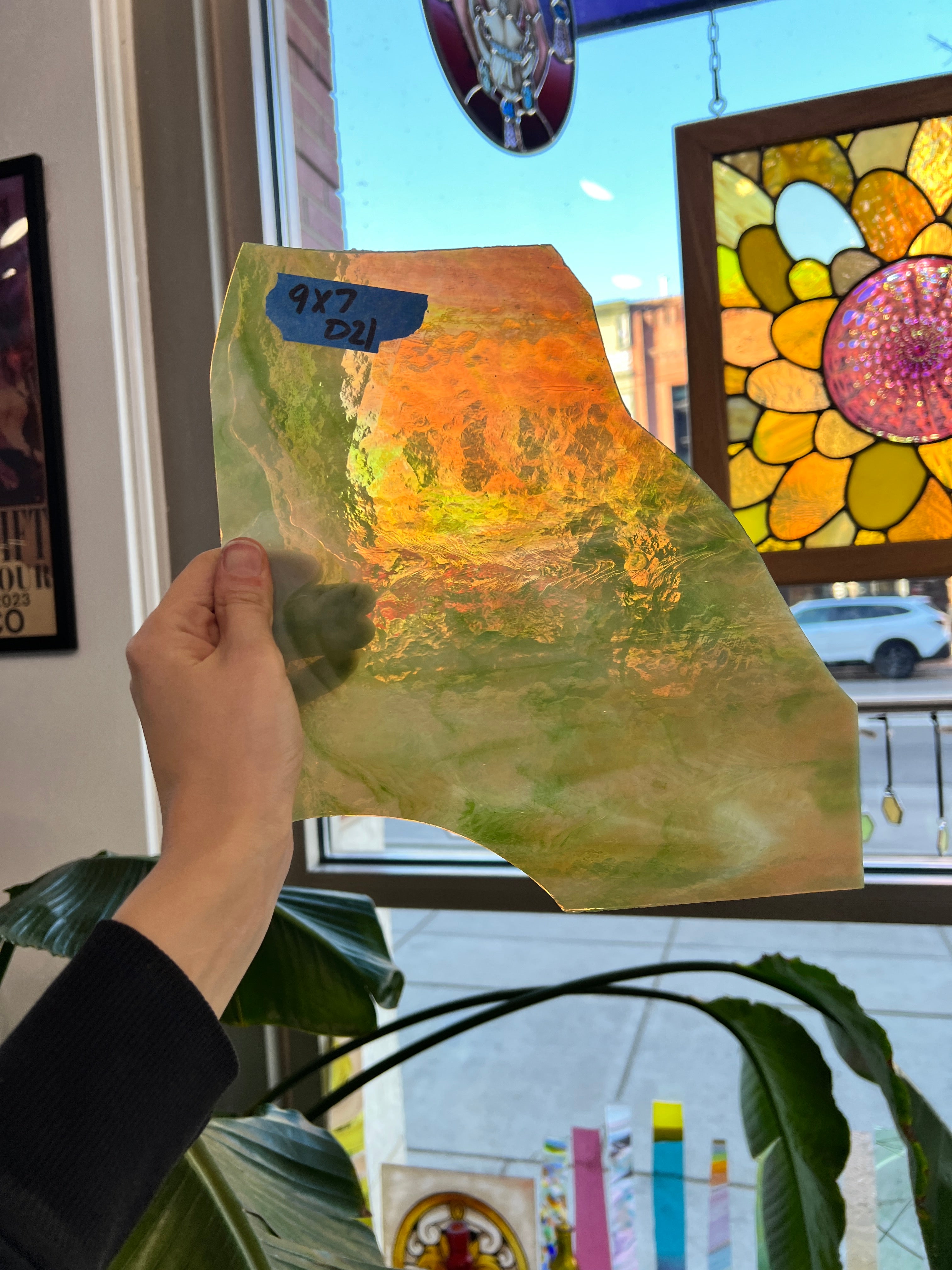 Green Pink Vintage Glass Sheet Glass Colorado Glass Works