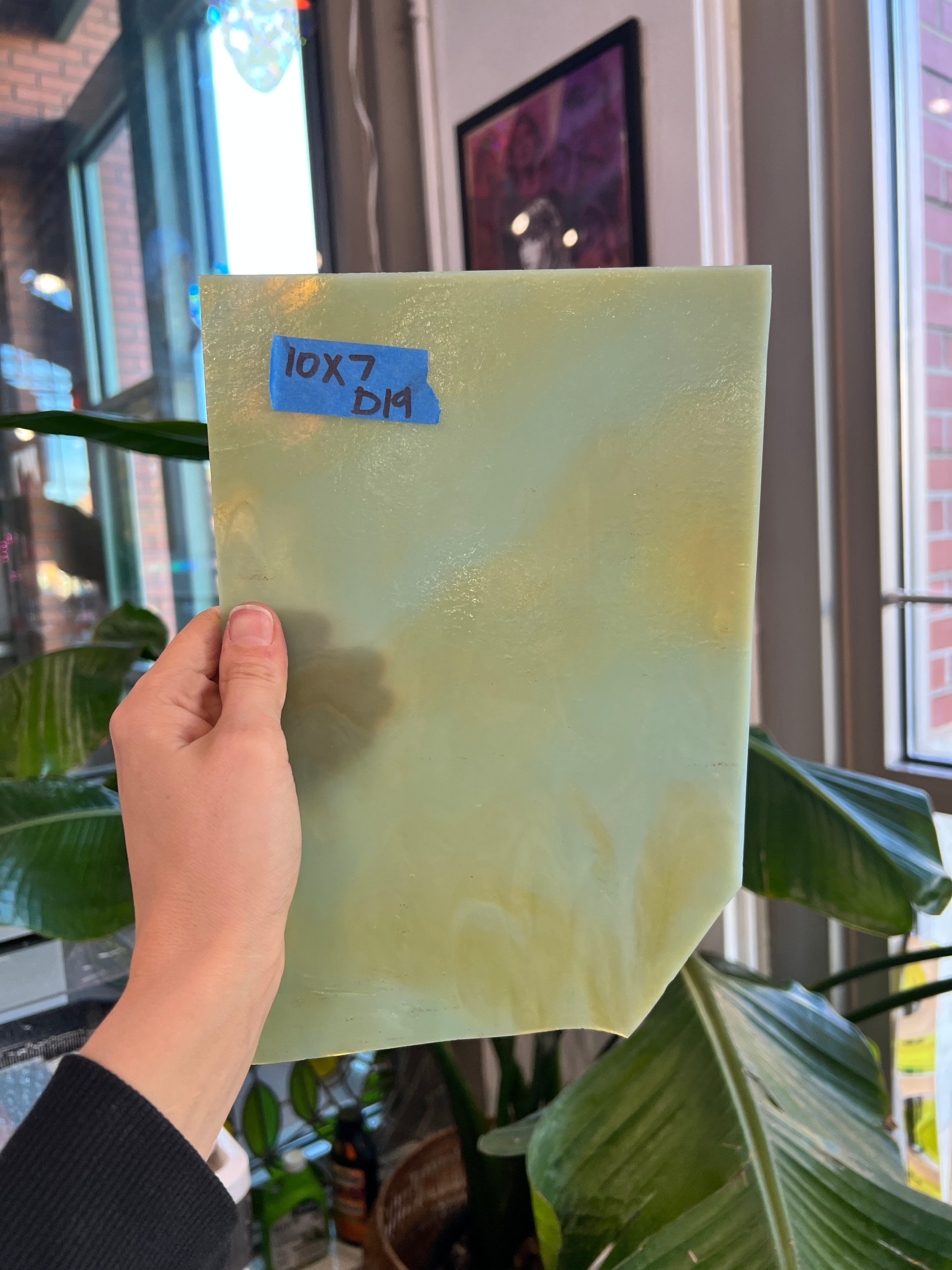 Blue Yellow Opal Glass Sheet Glass Colorado Glassworks 10x7in (UNK-21144109)