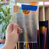 Vintage Light Sheen Transparent Clear Bullseye Sheet Glass Bullseye BE623 (7x4in)