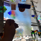 Vintage Light Sheen Transparent Clear Bullseye Sheet Glass Bullseye