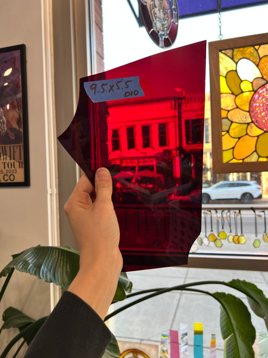 Vintage Red Antique Glass Sheet Glass Colorado Glassworks