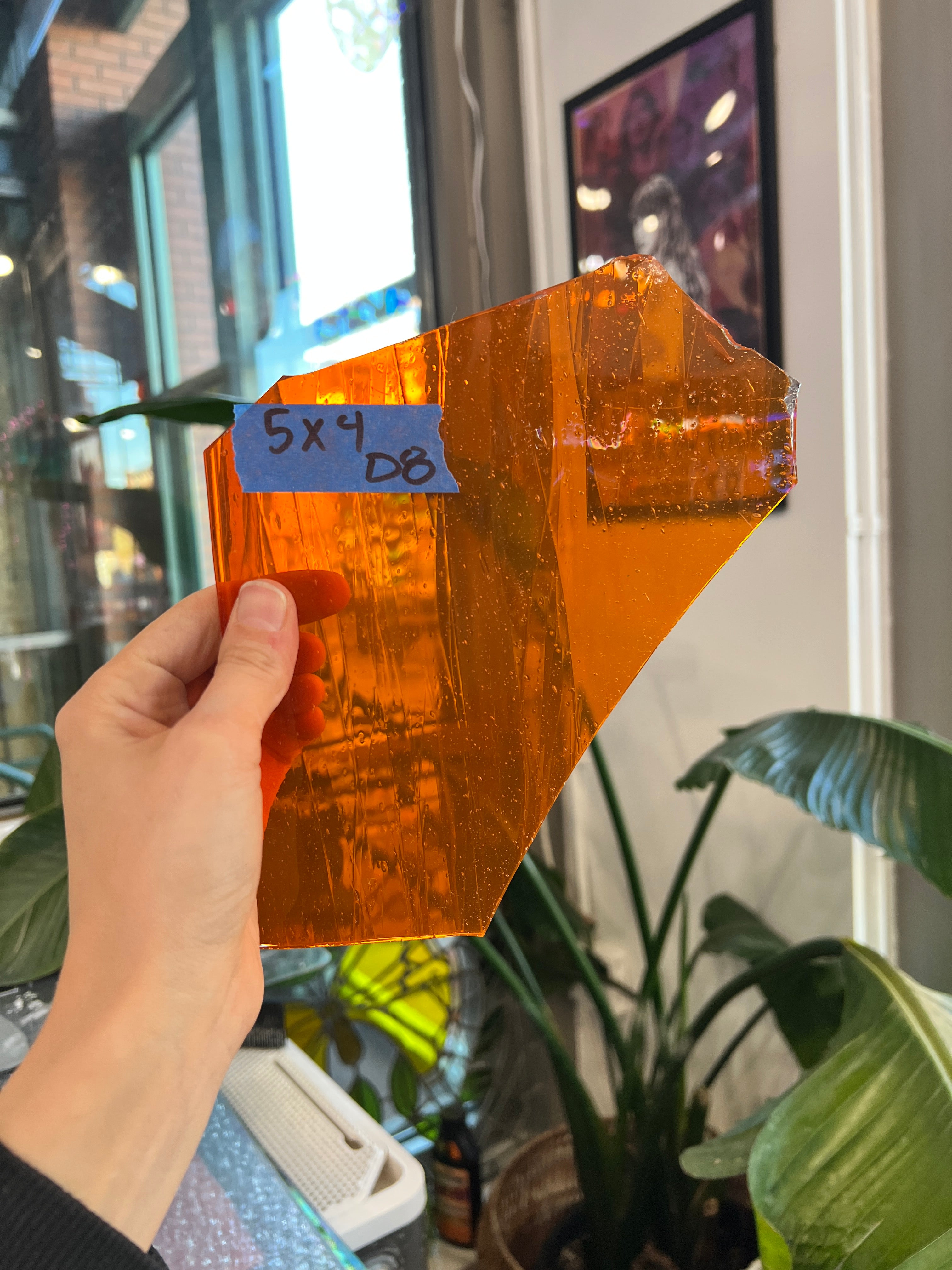 Orange on Clear Flash Glass Sheet Glass Colorado Glassworks