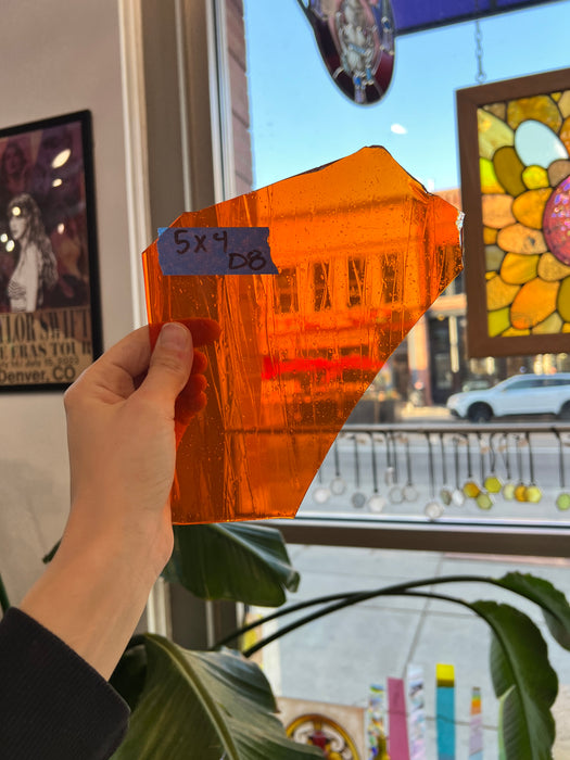 Orange on Clear Flash Glass Sheet Glass Colorado Glassworks