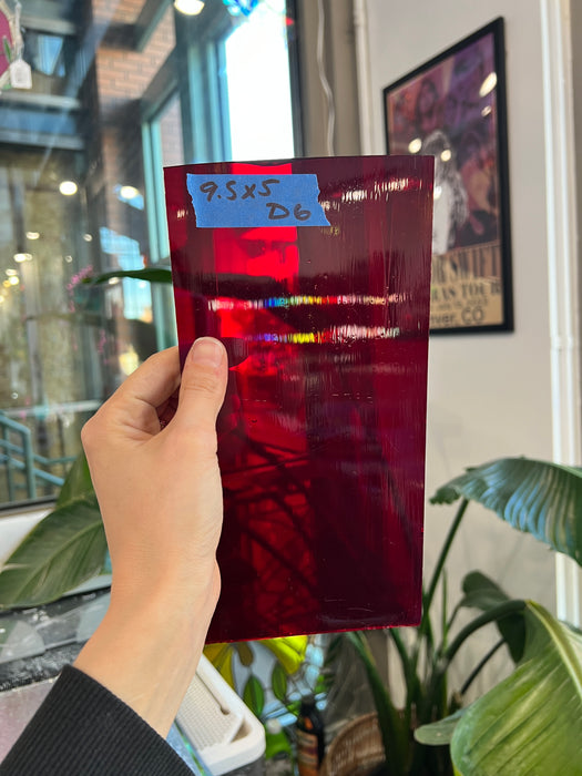 Vintage Red Antique Glass Sheet Glass Colorado Glassworks 9.5x5in (UNK-23800365)