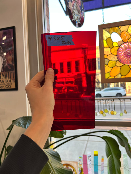 Vintage Red Antique Glass Sheet Glass Colorado Glassworks