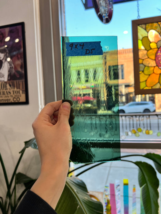 Teal Sage Green Mouth Blown Sheet Glass Colorado Glassworks