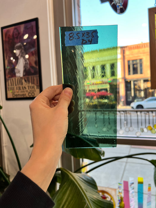 Teal Sage Green Mouth Blown Sheet Glass Colorado Glassworks