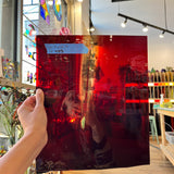 Lamberts Mouth Blown Red on Green Variegated SV158 Sheet Glass Colorado Glassworks LA483 (10.5x12.5in)