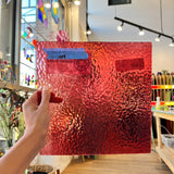 Transparent Cranberry English Muffle Wissmach Sheet Glass Wissmach WM1008 (10x10in)