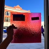 Transparent Cranberry English Muffle Wissmach Sheet Glass Wissmach