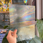 Clear Streamer Iridescent Bullseye Fusible 90 COE