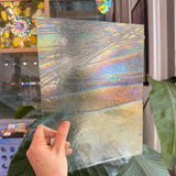 Clear Streamer Iridescent Bullseye Fusible 90 COE