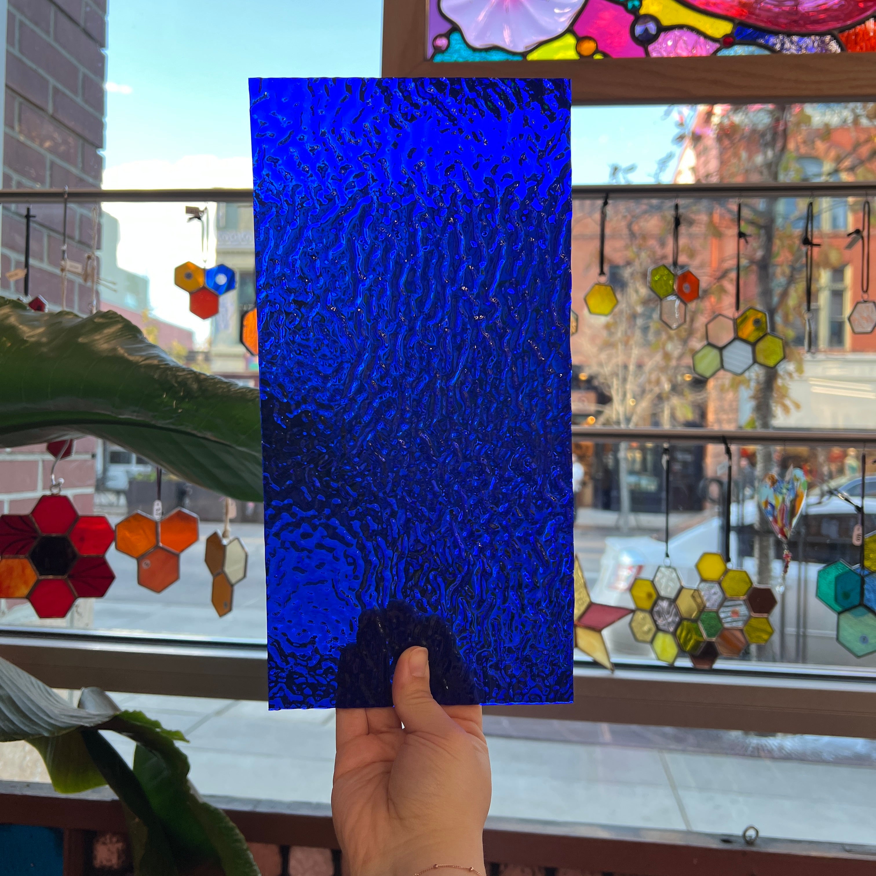 Cobalt Blue Transparent Ripple 1118 Wissmach Glass