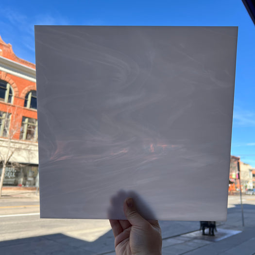 White/Clear Wispy Oceanside Fusible 96 COE (OGT 305F) Sheet Glass Colorado Glassworks
