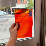 Lamberts Mouthblown Orange Yellow Wispy Mix Sheet Glass Colorado Glassworks   