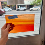Lamberts Mouthblown Orange Yellow Wispy Mix Sheet Glass Colorado Glassworks   