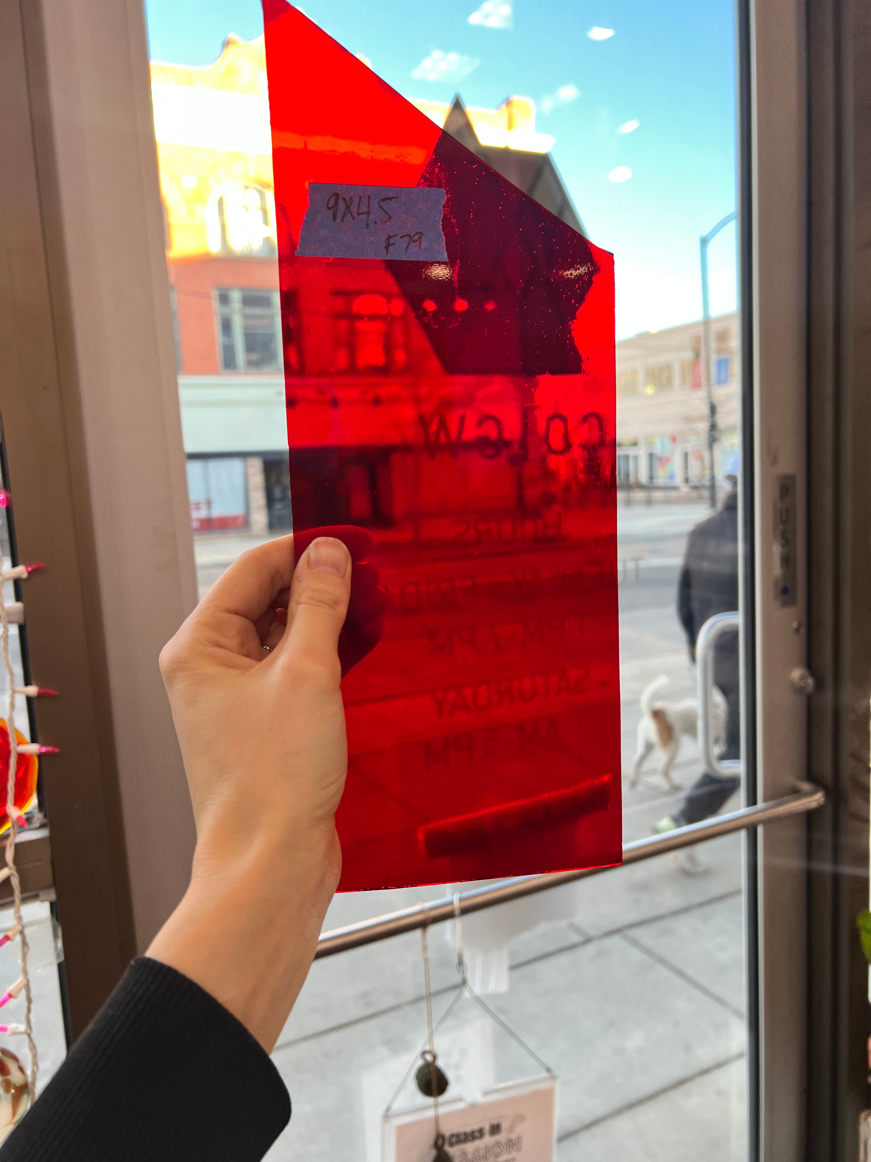 Red Transparent Spectrum Sheet Glass Colorado Glassworks