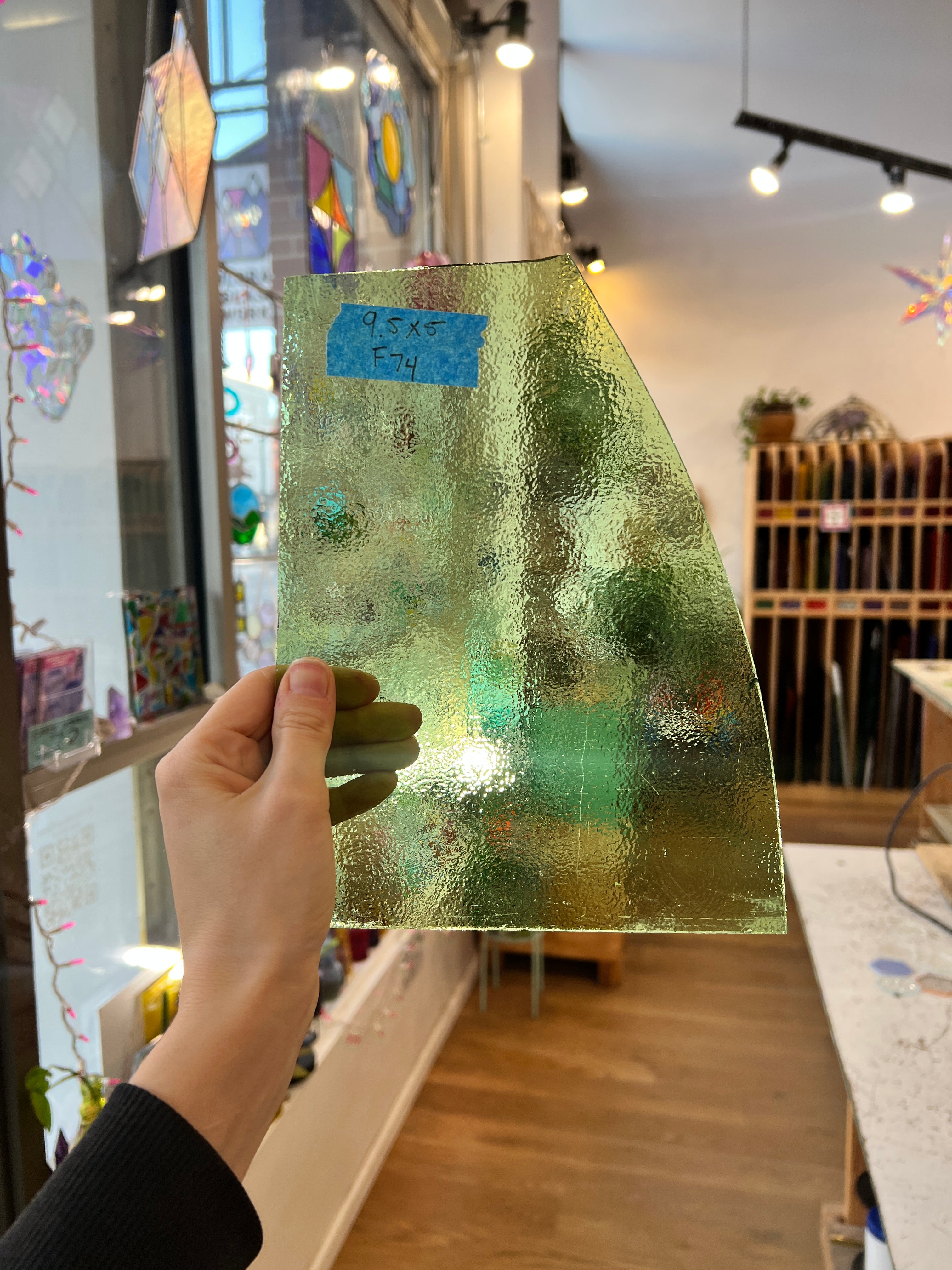 Light Green Transparent Bullseye Sheet Glass Colorado Glass Works