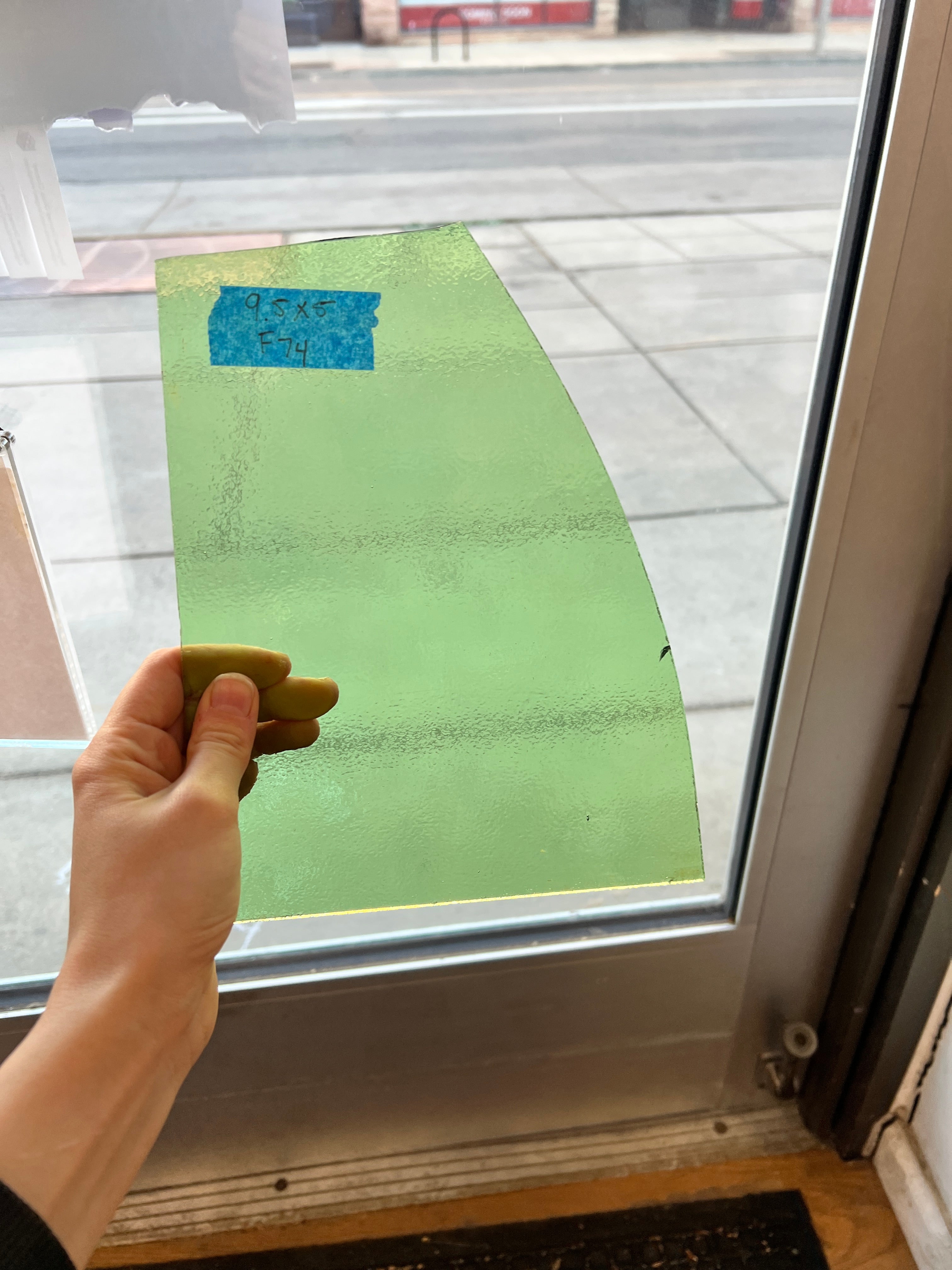 Light Green Transparent Bullseye Sheet Glass Colorado Glass Works