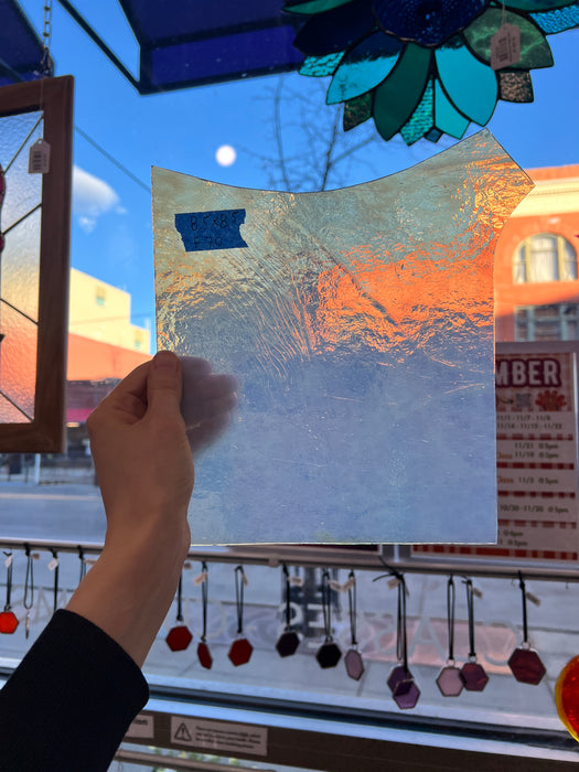 Vintage Milky Clear Chicago Art Glass Sheet Glass Colorado Glassworks