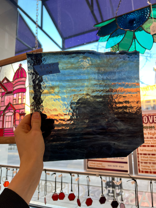 Dark Gray Vintage Bullseye Sheet Glass Colorado Glassworks