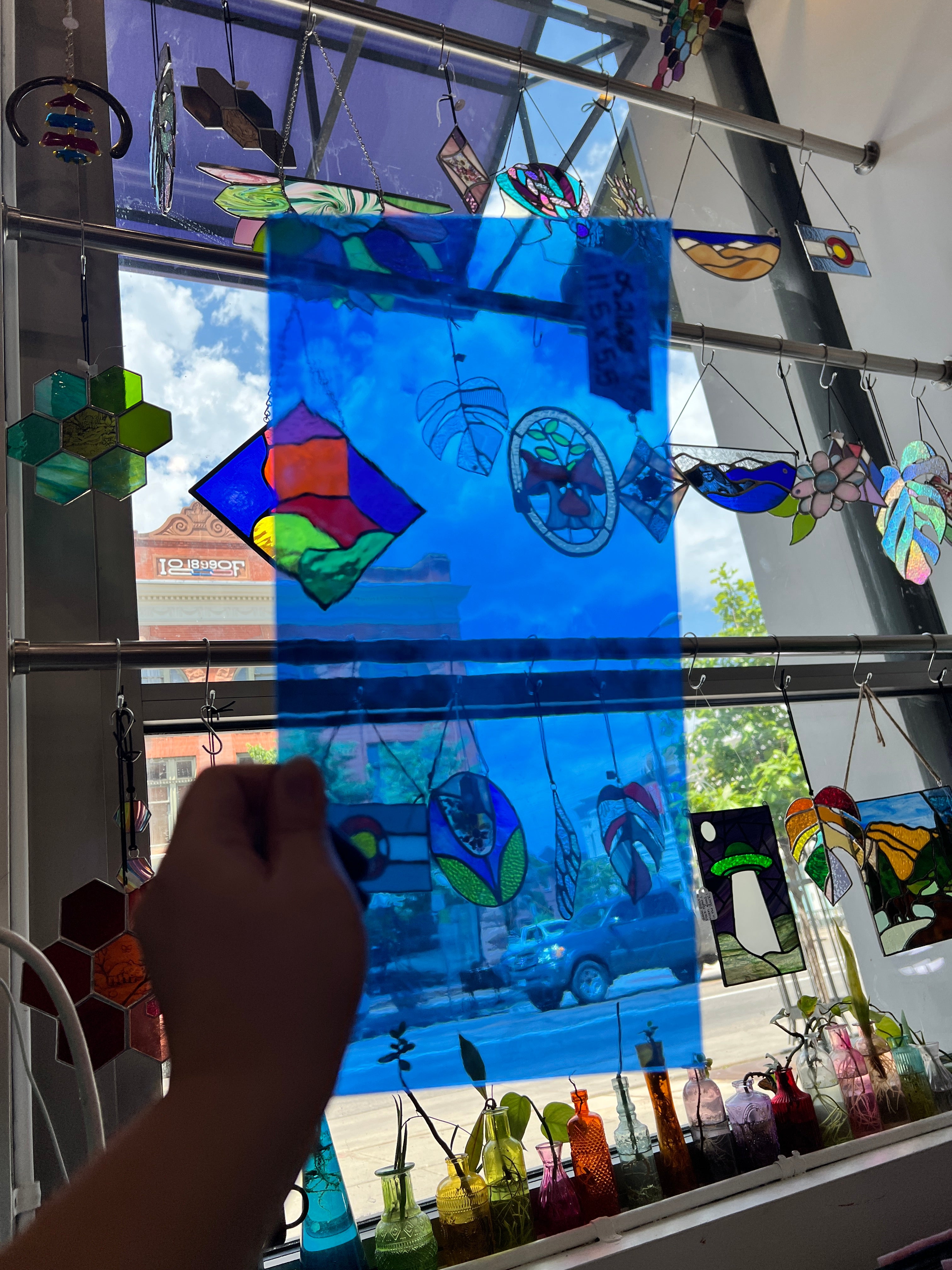 Transparent Blue Fusible 96COE Oceanside Sheet Glass Colorado Glassworks