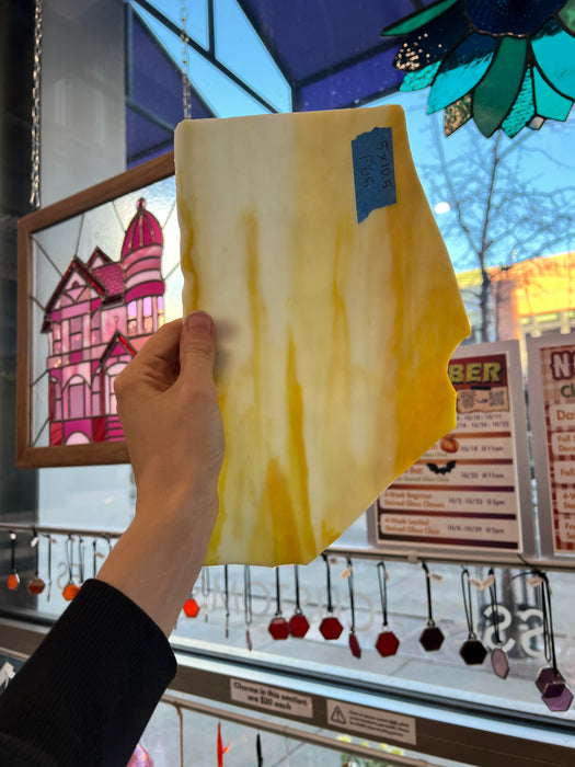 Yellow and White Mixed Youghiogheny Sheet Glass Colorado Glassworks