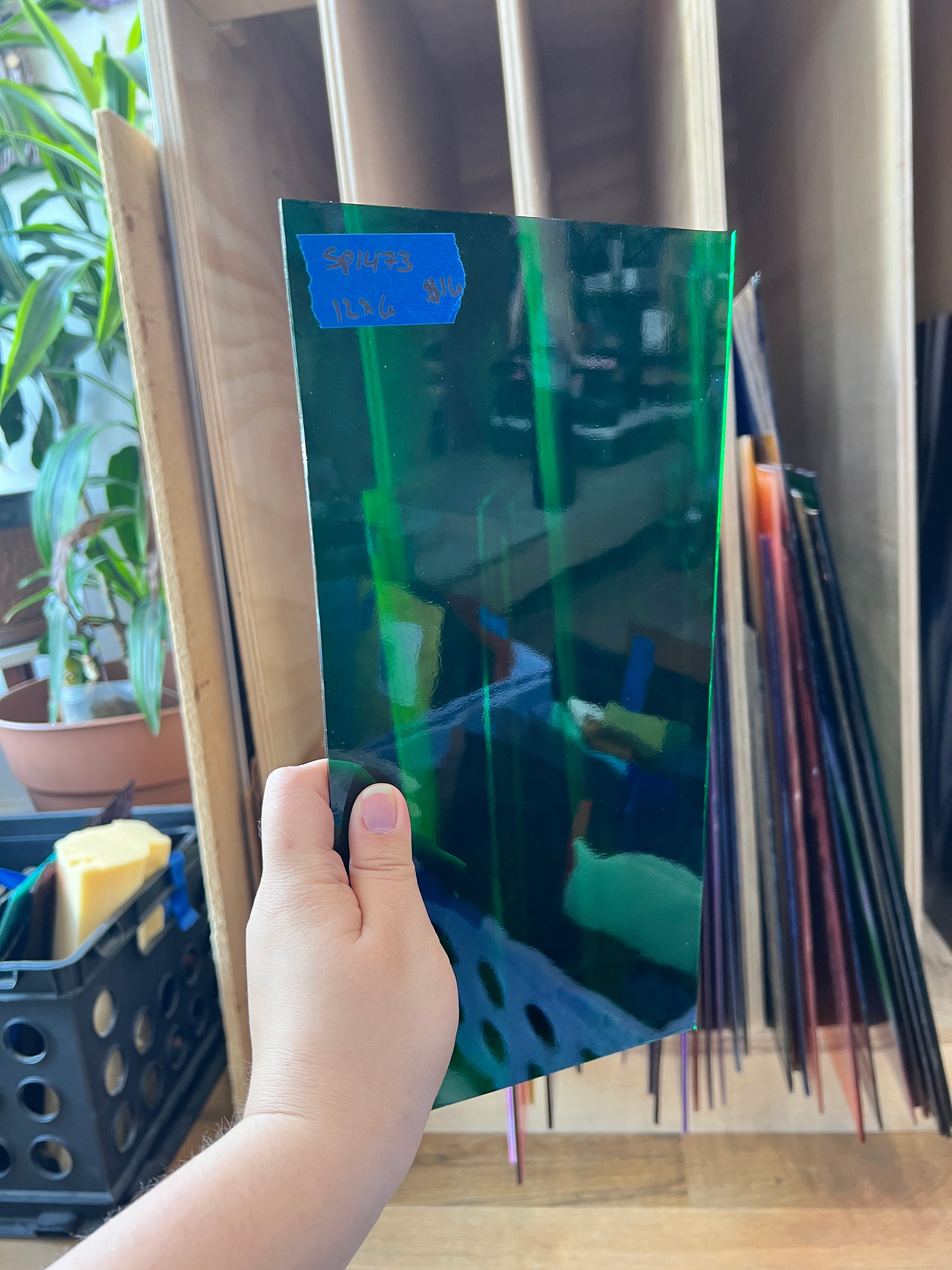 Transparent Dark Green Spectrum Sheet Glass Colorado Glassworks SP1473 (12x6in)