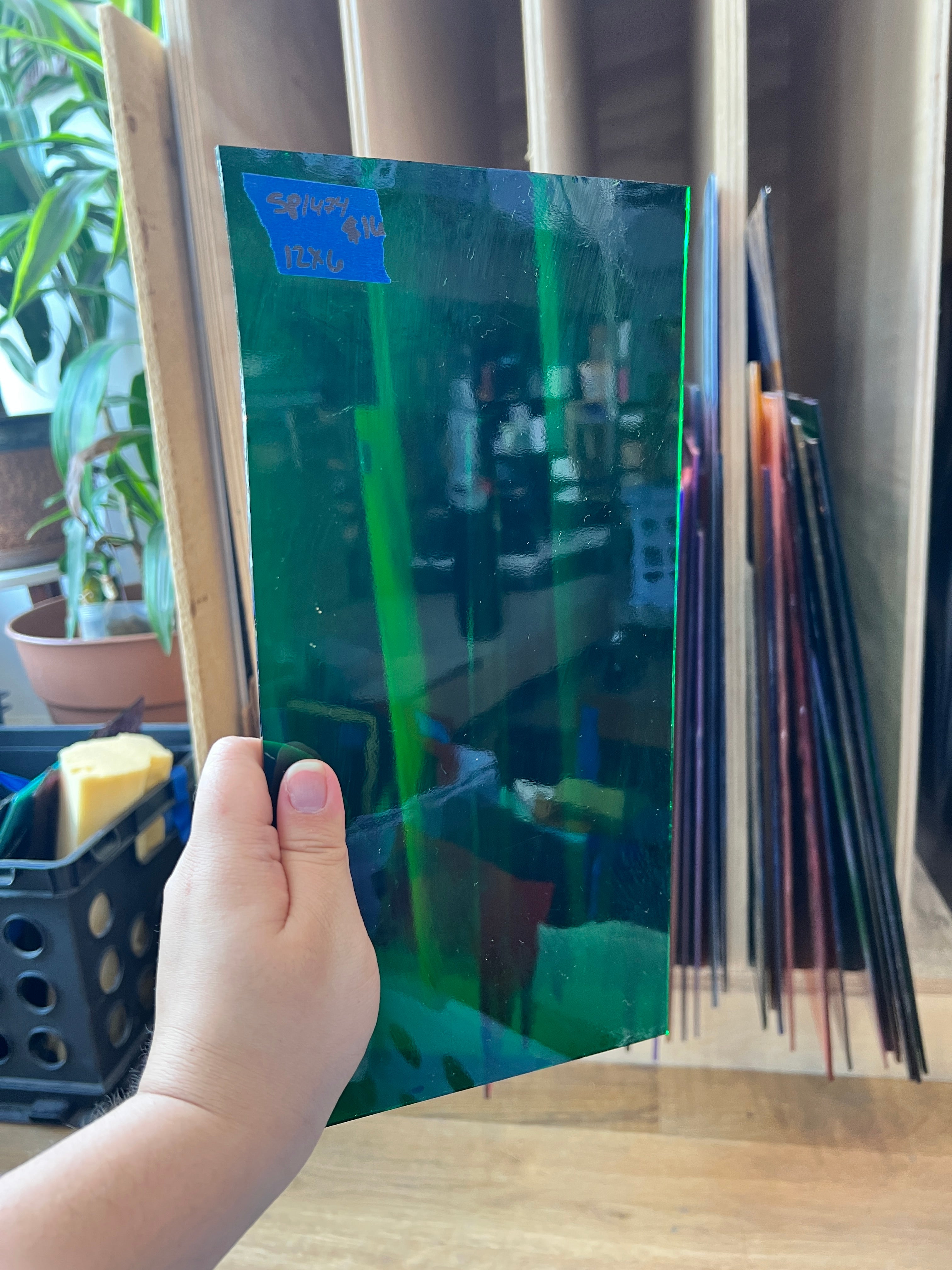 Transparent Dark Green Spectrum Sheet Glass Colorado Glassworks SP1474 (12x6in)
