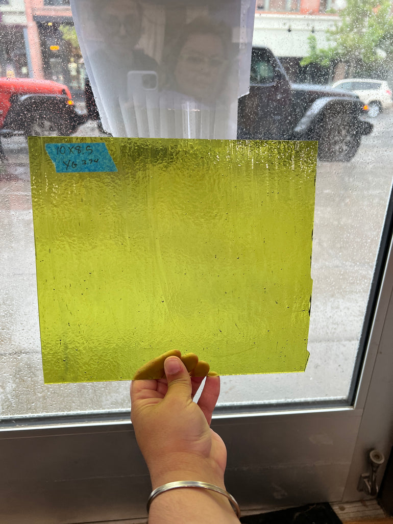 Lime Green Translucent Fusible 96 COE Sheet Glass Colorado Glassworks   