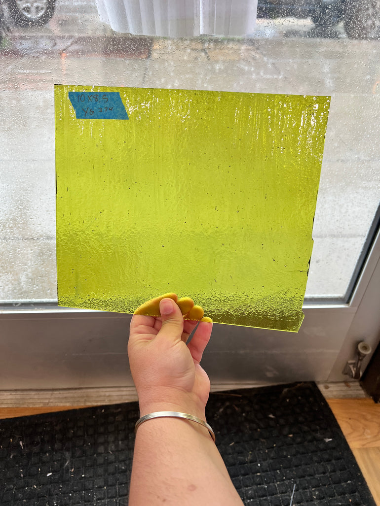 Lime Green Translucent Fusible 96 COE Sheet Glass Colorado Glassworks   