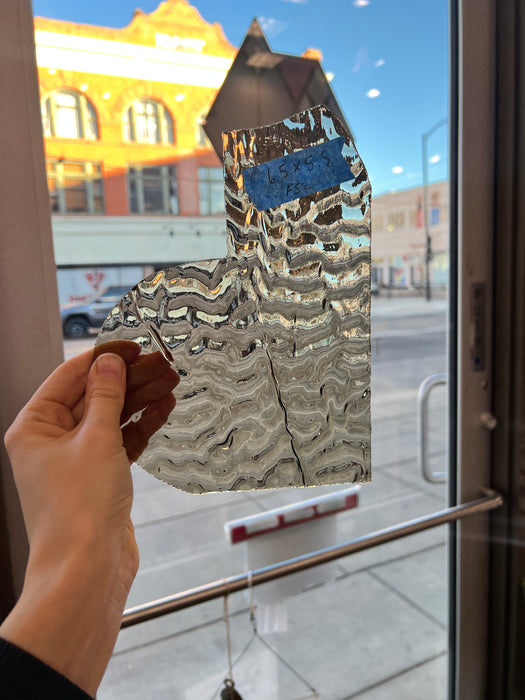 Vintage Gray Brown Rippled Textured Optimum Sheet Glass Colorado Glassworks