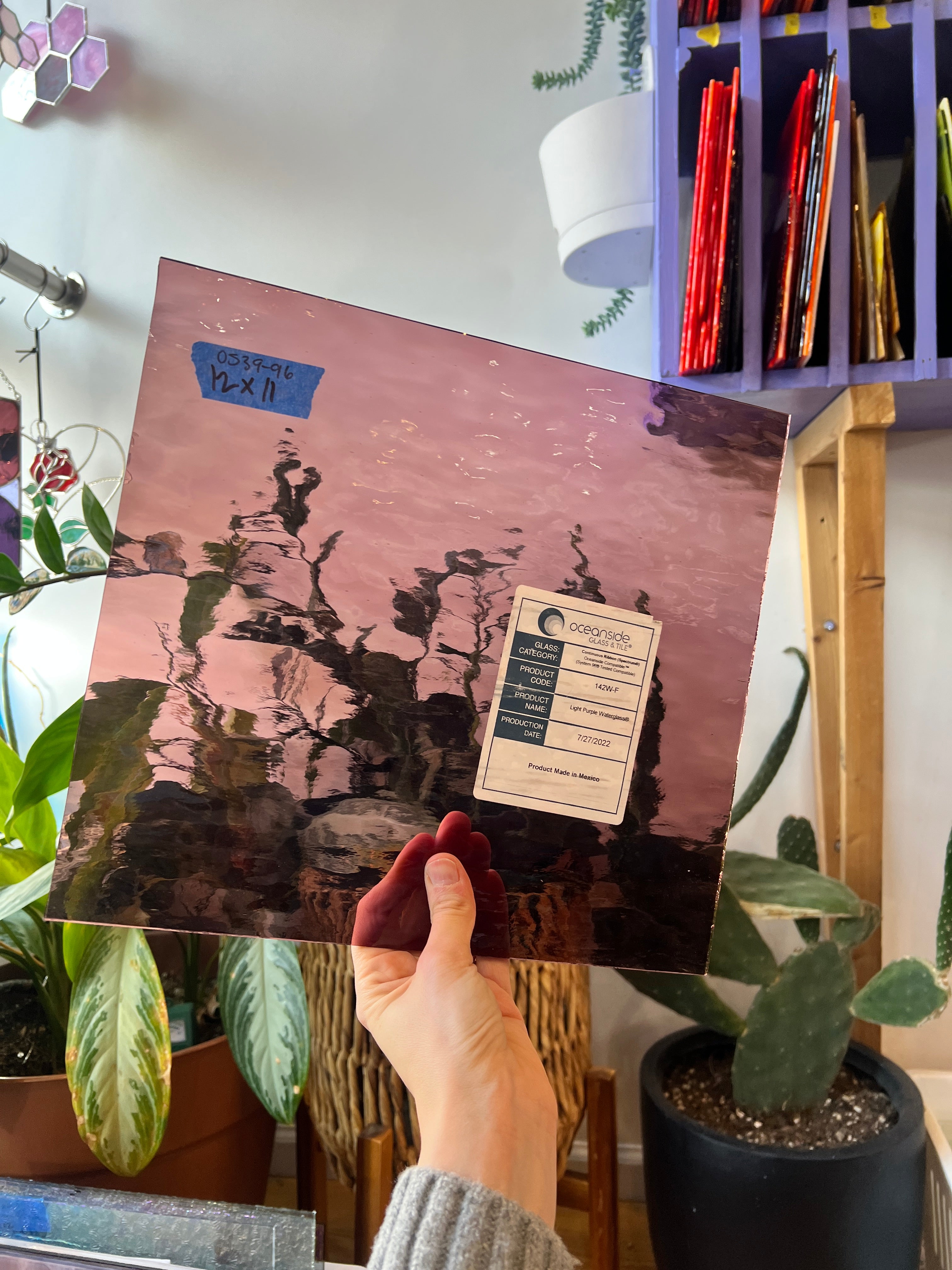 Purple Waterglass Oceanside Fusible 96 COE Sheet Glass Colorado Glassworks   