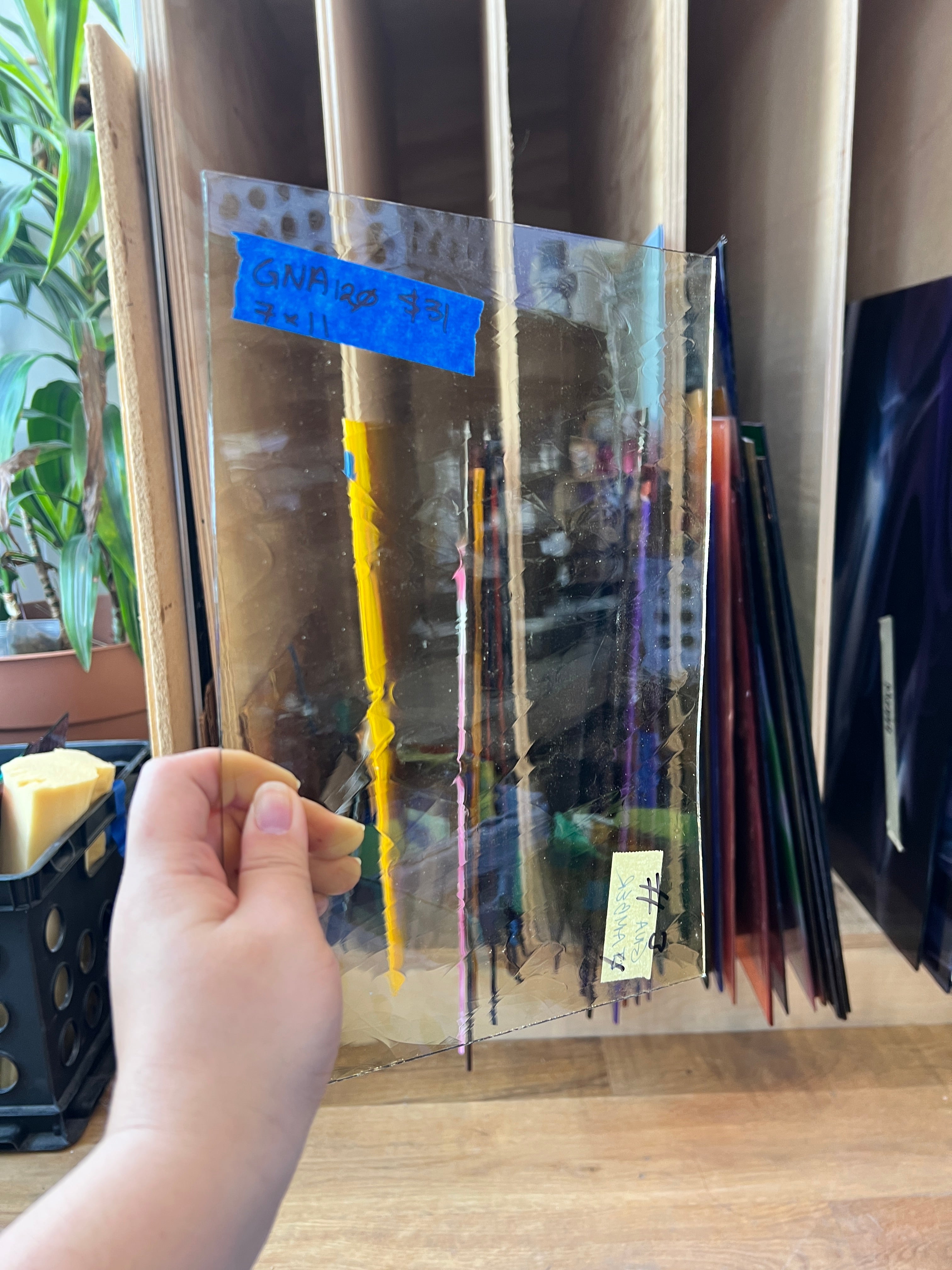 Transparent Light Yellow GNA Sheet Glass Colorado Glassworks GNA120 (7x11in)