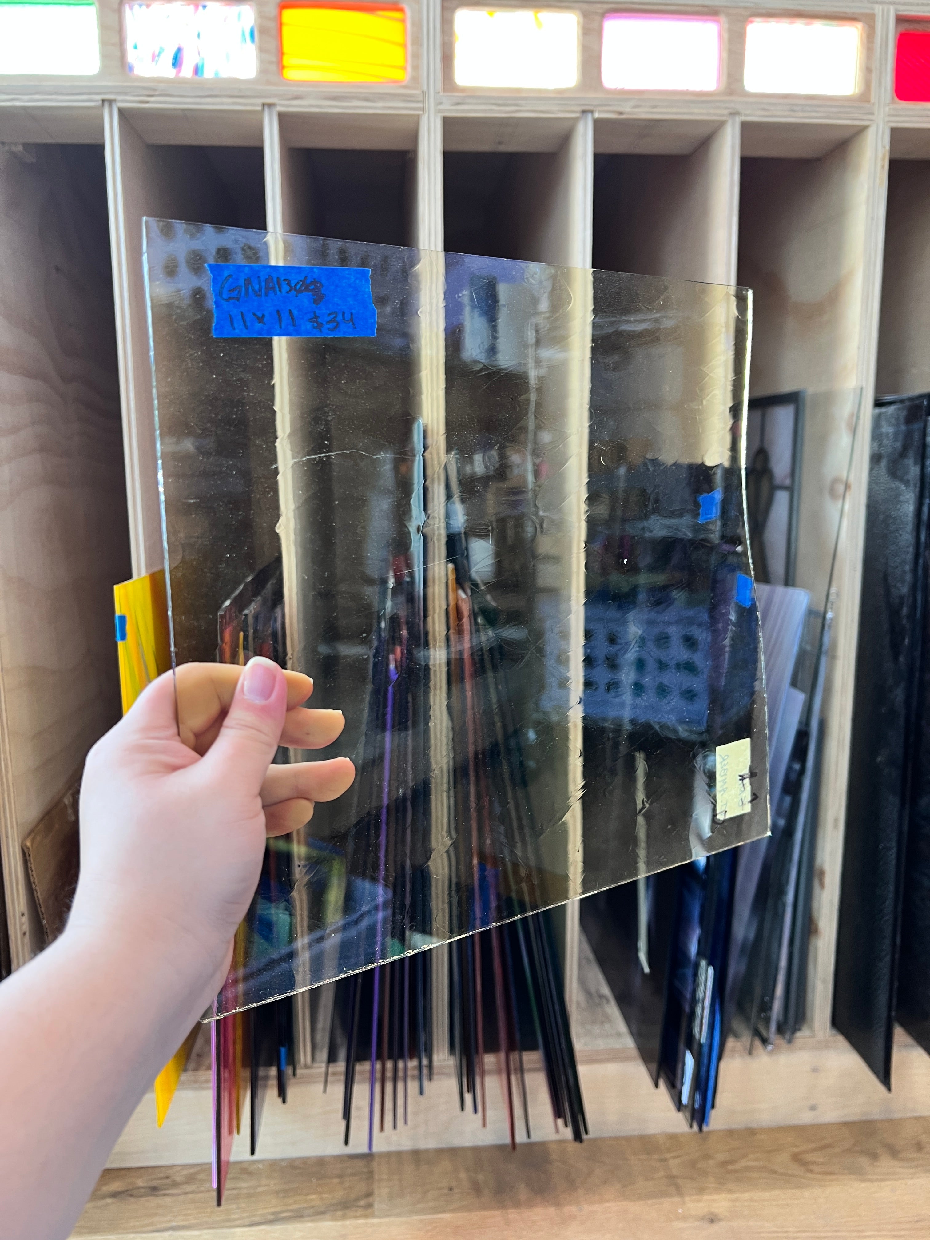Transparent Light Yellow GNA Sheet Glass Colorado Glassworks GNA130 (11x11in)