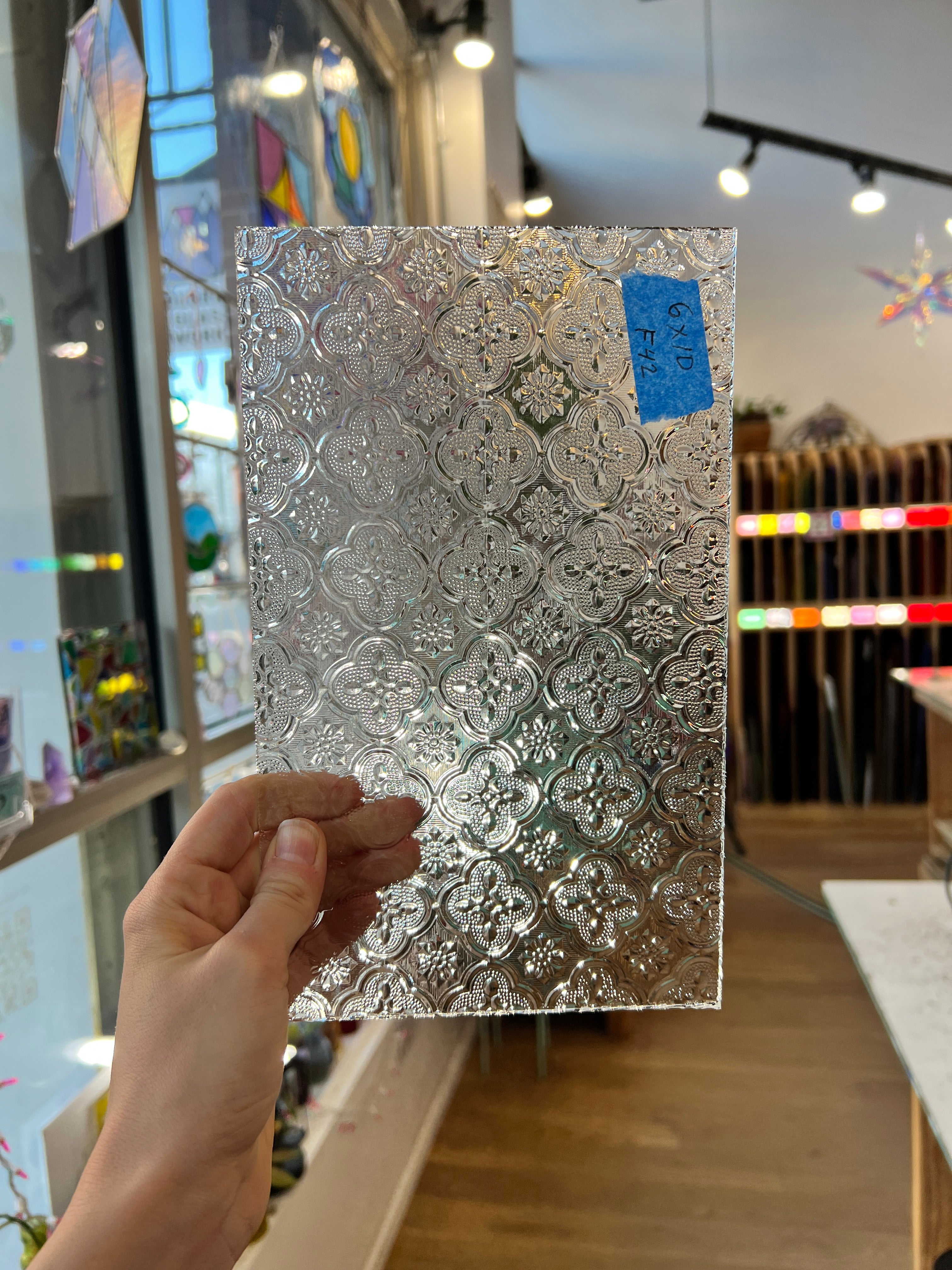 Morisco Lace Clear Transparent Sheet Glass Colorado Glassworks F42 (10x6in)